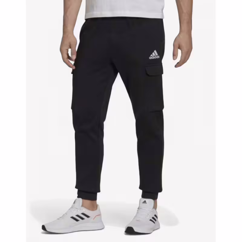 ADIDAS Essentials Fleece Regular Tapered Cargo Pants Black