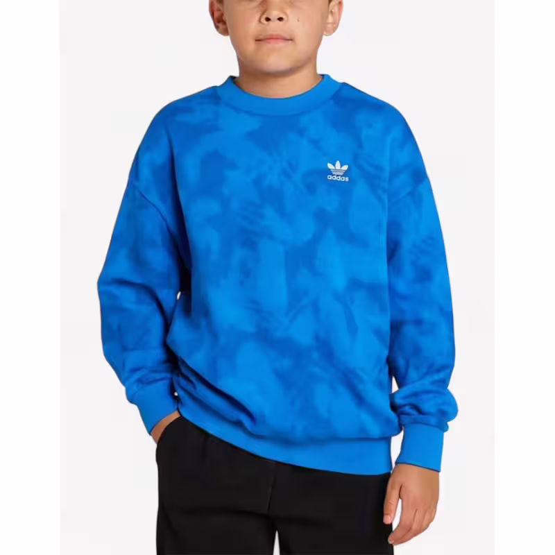 ADIDAS Originals All Over Print Crewneck Sweatshirt Blue