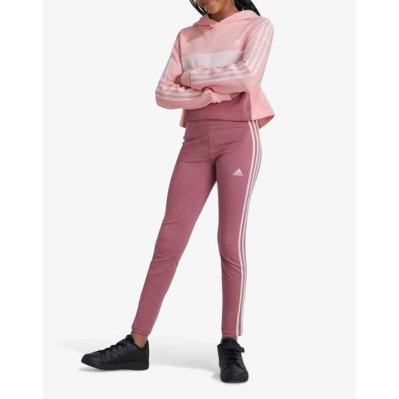 ADIDAS Tiberio 3-Stripes Colorblock Fleece Leggings Set Pink