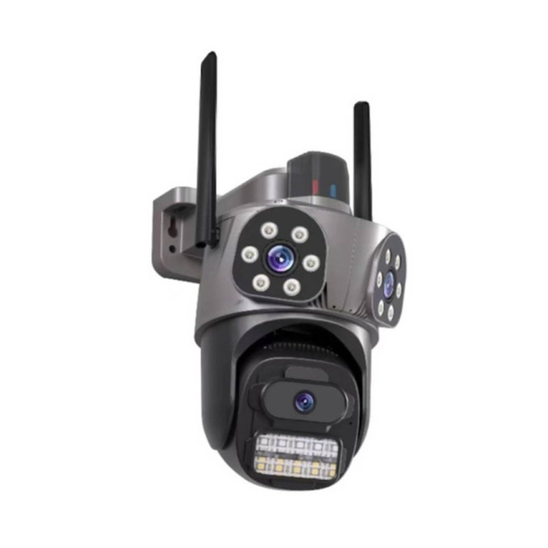 Куполна камера 3008N, видео и аудио наблюдение, тройна, въртяща, Wi-Fi, 5G, 10MP, 1080p, ICSEE