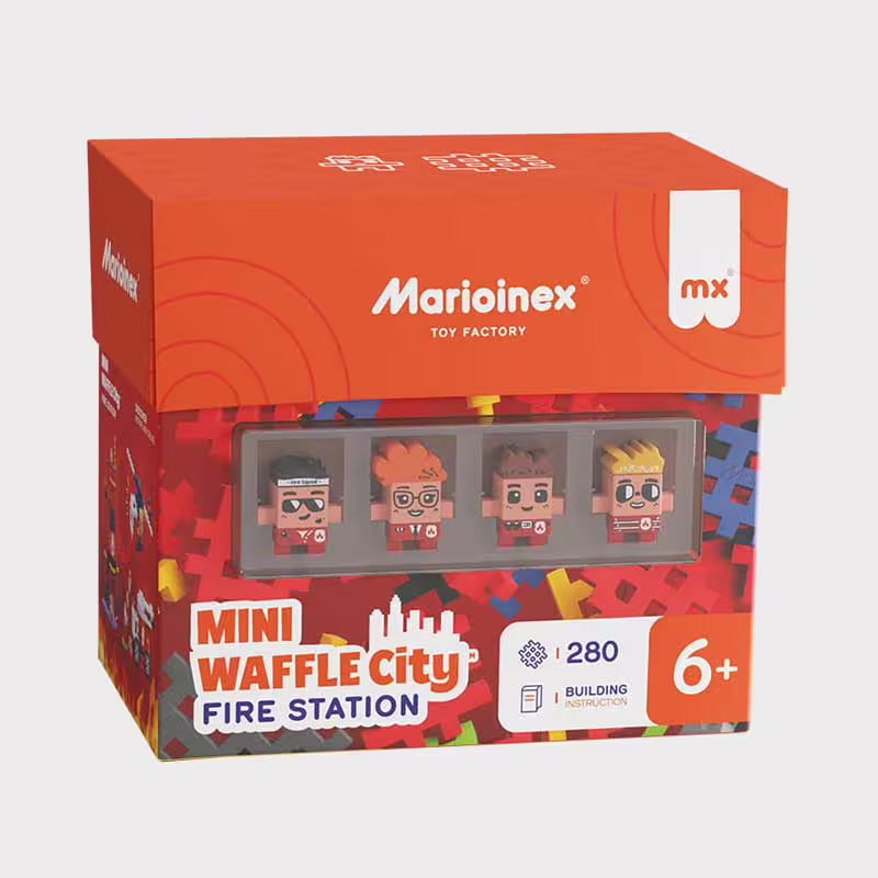 Мини вафлен конструктор Marioinex " Пожарна станция", 280 части