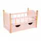 Дървено легло Arias от серията Nature за кукли с чекмеджета &ndash; розово