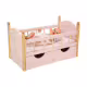 Дървено легло Arias от серията Nature за кукли с чекмеджета &ndash; розово