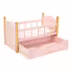 Дървено легло Arias от серията Nature за кукли с чекмеджета &ndash; розово