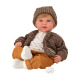 Кукла момченце Ириа с кафяви джинси и жилетка с 14 различни звука - 45 см