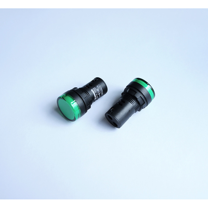 Индикаторна LED лампа зелена 220V 0,02A Ф22mm  