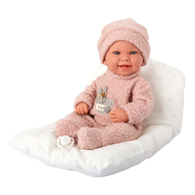 Кукла-бебе Зои в розово плюшено костюмче и аксесоари - 42 см