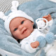 Кукла-бебе със синьо одеялце, реално тегло - 35 см