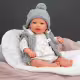Усмихната кукла-бебе Даниела с възглавничка и аксесоари - 45 см