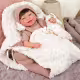 Усмихната кукла-бебе Химена в розово и чанта за носене - 45 см