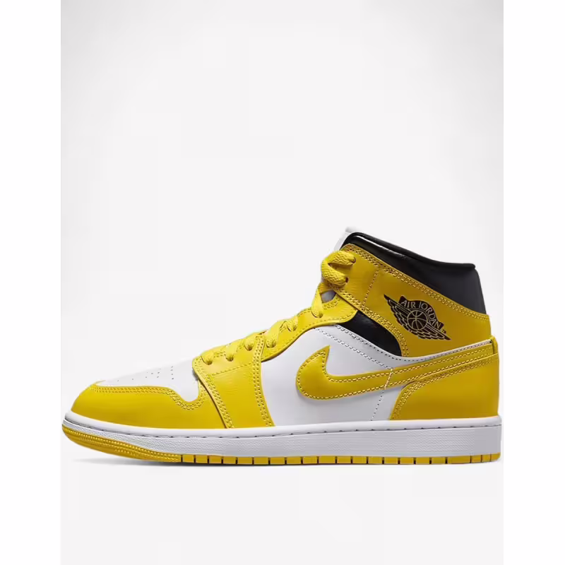 NIKE Jordan 1 Mid Shoes White/Yellow