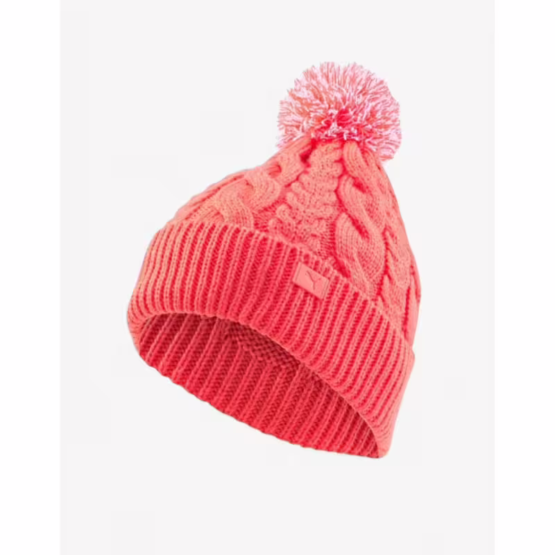 PUMA Cable Pom Beanie Pink