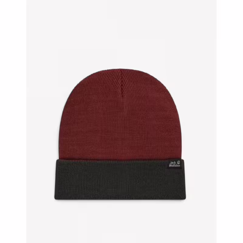 JACK WOLFSKIN Ribbed Beanie Red