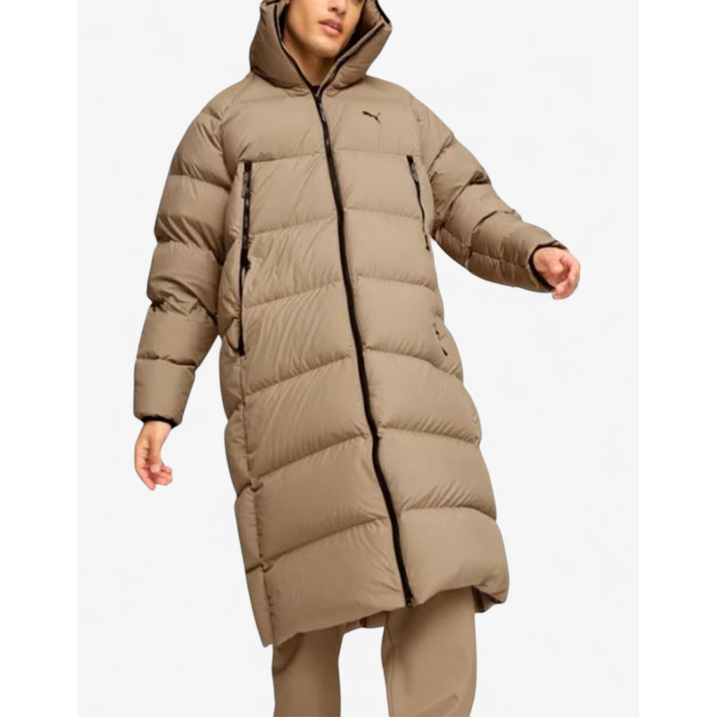 PUMA Long Hooded Down Coat Beige