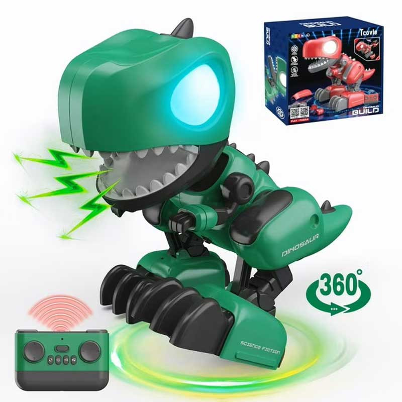 Интерактивен сглобяем динозавър Дино с RC в зелен цвят