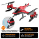 Сгъваем дрон с камера, сензори за препятствия и режим без глава, червен