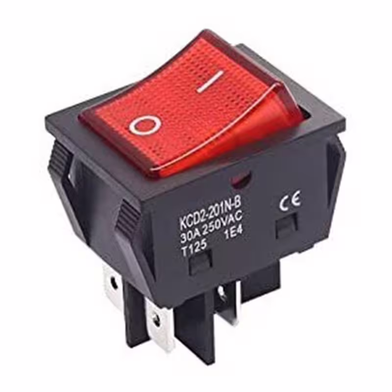 Бутон, 4pin, незадържащ, НО, светещ, черен, 250V, 16A, 28x22mm