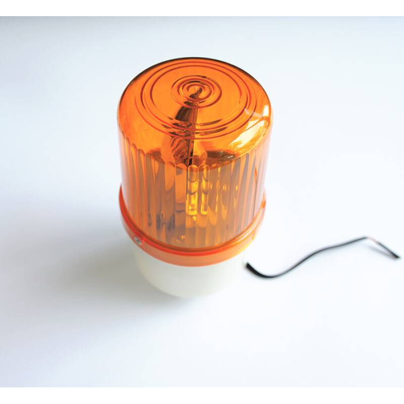 Предупредителна сигнална лампа въртяща оранжева 12V 10W  