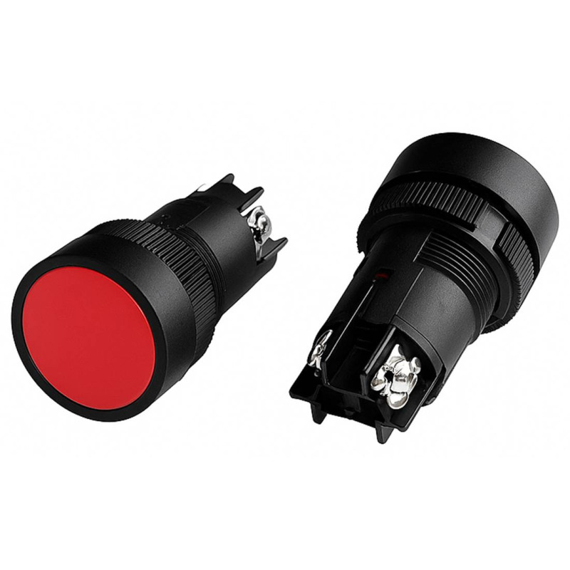 Бутон EA142, 2pin, незадържащ, НО, червен, 250VAC, 3A, Ф22mm