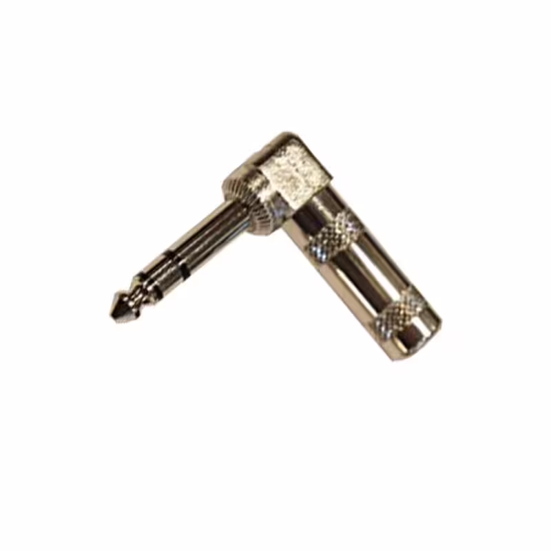 Букса ъглова за кабел, метална, STEREO, 6,3mm, JACK(м)