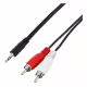 Кабел за аудио, STEREO, 3,5mm JACK(м), 2xRCA(м), черен, 3m