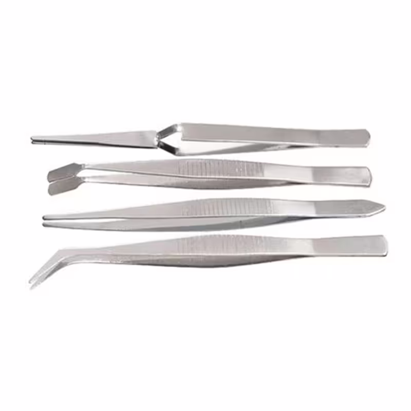 Пинсети комбинирани, прави, криви, комплект 4бр.