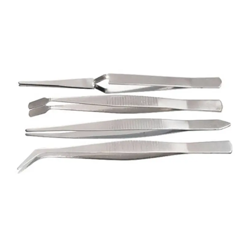 Пинсети комбинирани, прави, криви, комплект 4бр.