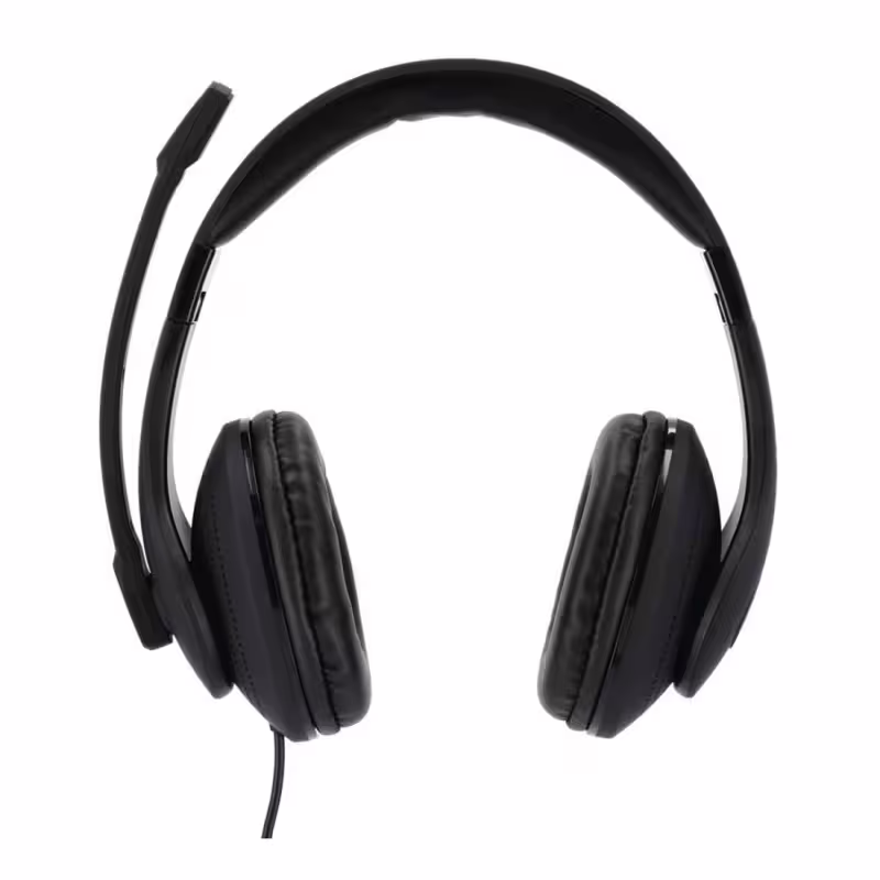 Слушалки HS-P200, кожени, големи, стерео, с микрофон, 105dB