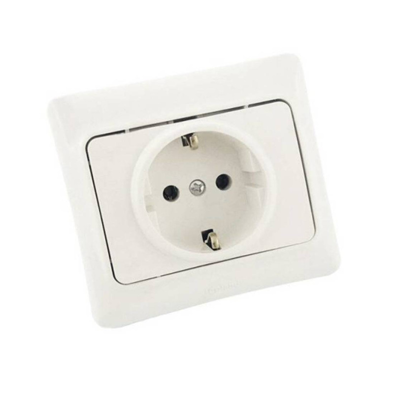 Български вътрешен контакт, закрит монтаж, единичен, 80x80mm