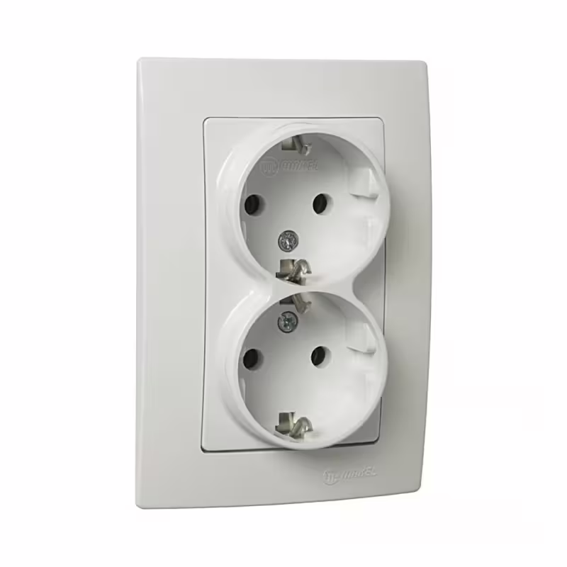 Български вътрешен контакт, закрит монтаж, двоен, 110x80mm