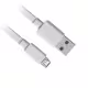 Кабел, бързо зареждане, бял, USB-A(м), MICRO USB(м), 1m, 2.1A
