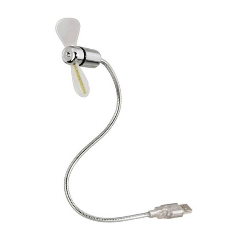 Настолен/преносим вентилатор 12110, гъвкав за компютър, светещ, USB