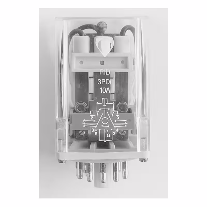 Реле R15-3PDT, 12VDC, 10A, 3 контактни групи, 250VAC