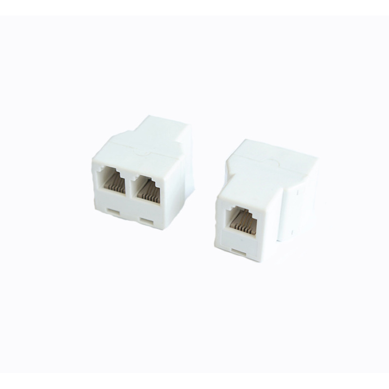 Розетка, кутия преходна, LAN, RJ45 8pin(ж), 2xRJ45 8pin(ж)