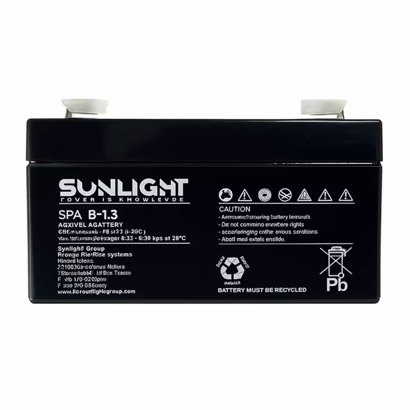 Акумулаторна, оловна батерия SUNLIGHT, 6VDC, 1,3AH, 97х24х58mm