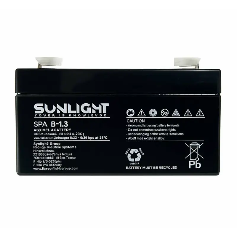 Акумулаторна, оловна батерия SUNLIGHT, 6VDC, 1,3AH, 97х24х58mm