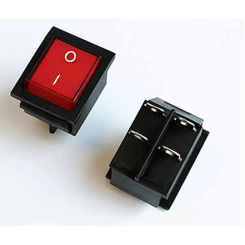 Ключ за бойлер, CO2, 4pin, 2 положения, светещ, черен, 250VAC, 25A, 28x22mm