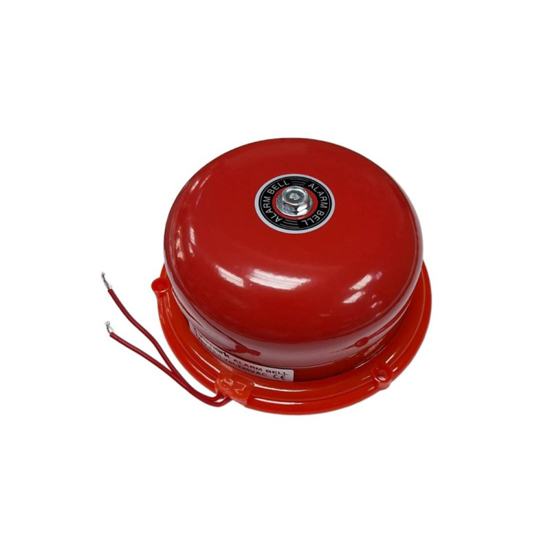 Алармен звънец F2-4, механичен, червен, 220VAC, 4", Ф100mm