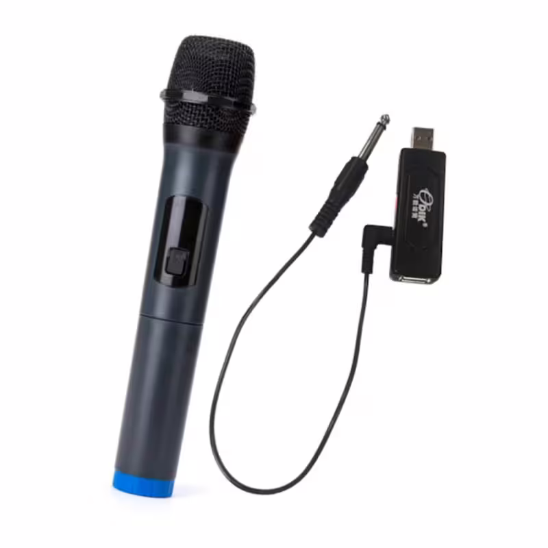 Безжичен микрофон W-18, динамичен, предавател, приемник, USB