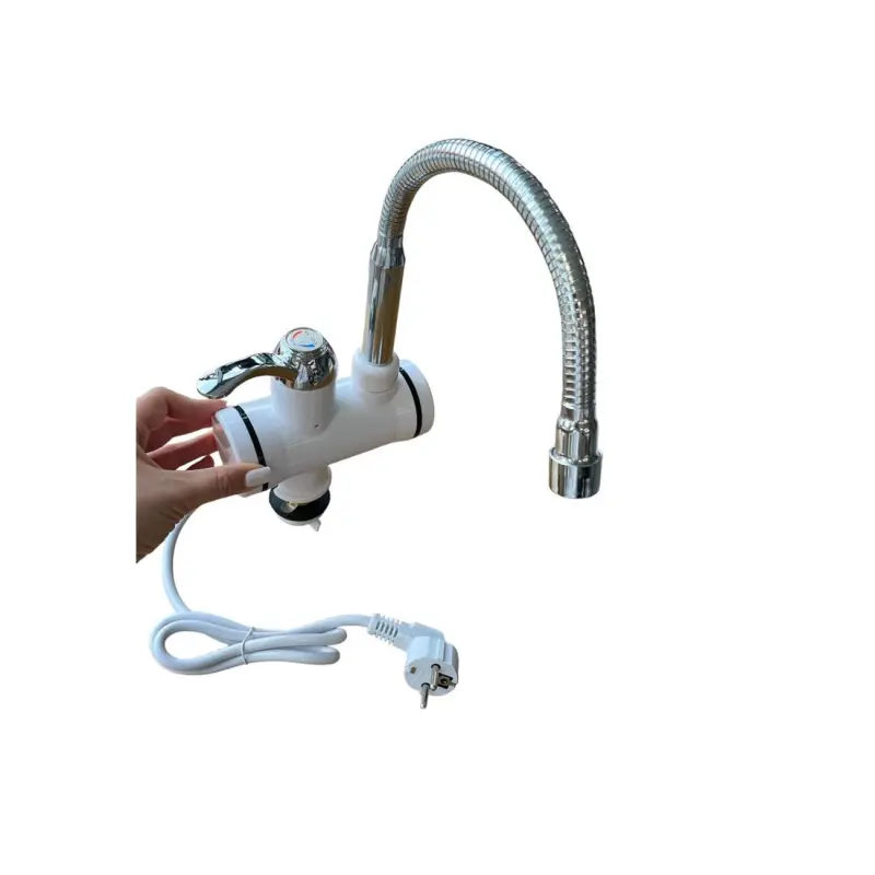 Смесителна батерия за вода LZ-008XW, вертикална, нагревател, дисплей, 3000W, 220VAC