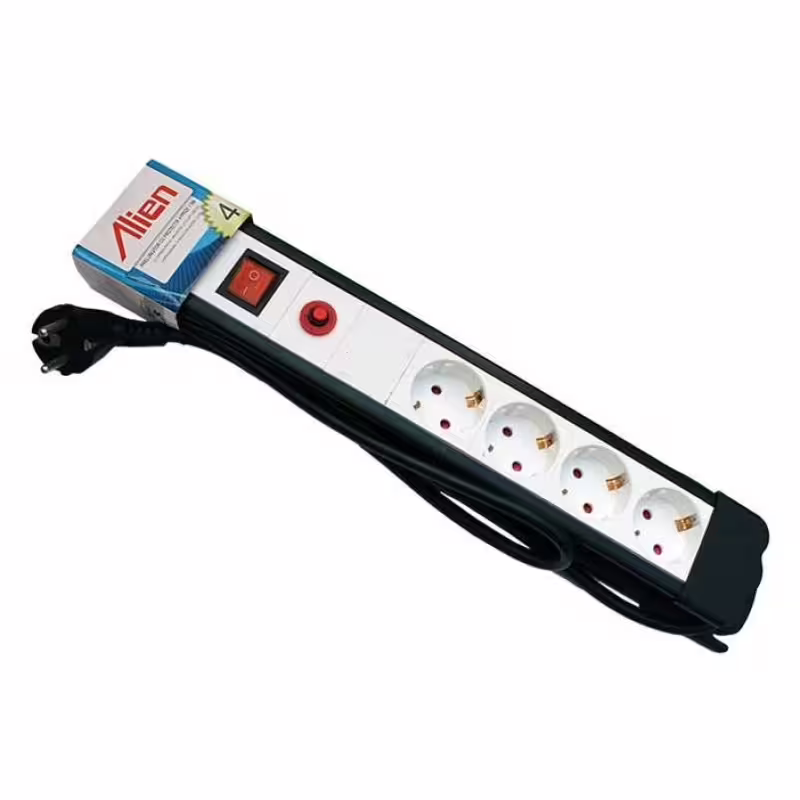 Разклонител HS-LGD за контакт със защита и ключ 4-ка 3m 220V 16A