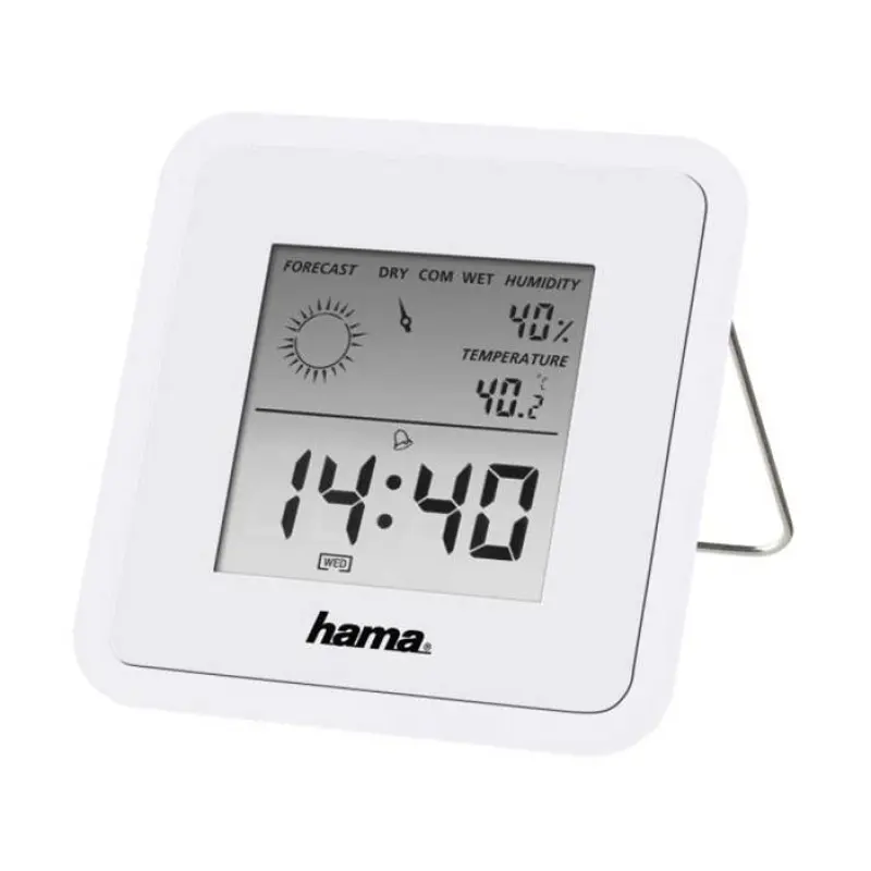 Настолен часовник TH-50, термометър, влагомер, календар, вътрешно ползване, 0&deg;C до 50&deg;C, 20% до 95%