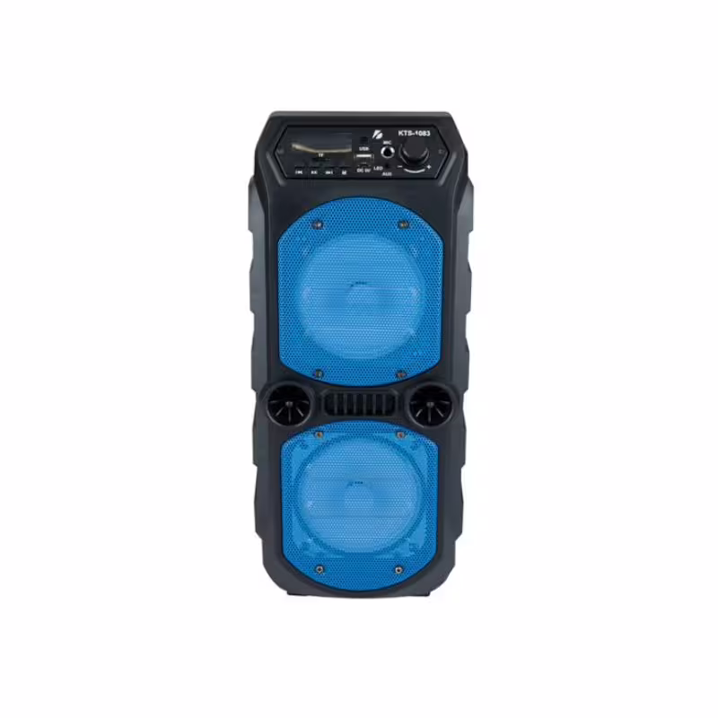 Преносима, активна тонколона KTS-1091, 2x4", вграден усилвател, микрофонен вход, блутуут 10W