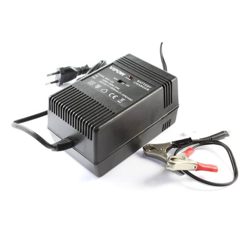 Мрежово, комбинирано, зарядно за оловни акумулатори, щипки, 2V, 6V, 12V, 0,6А