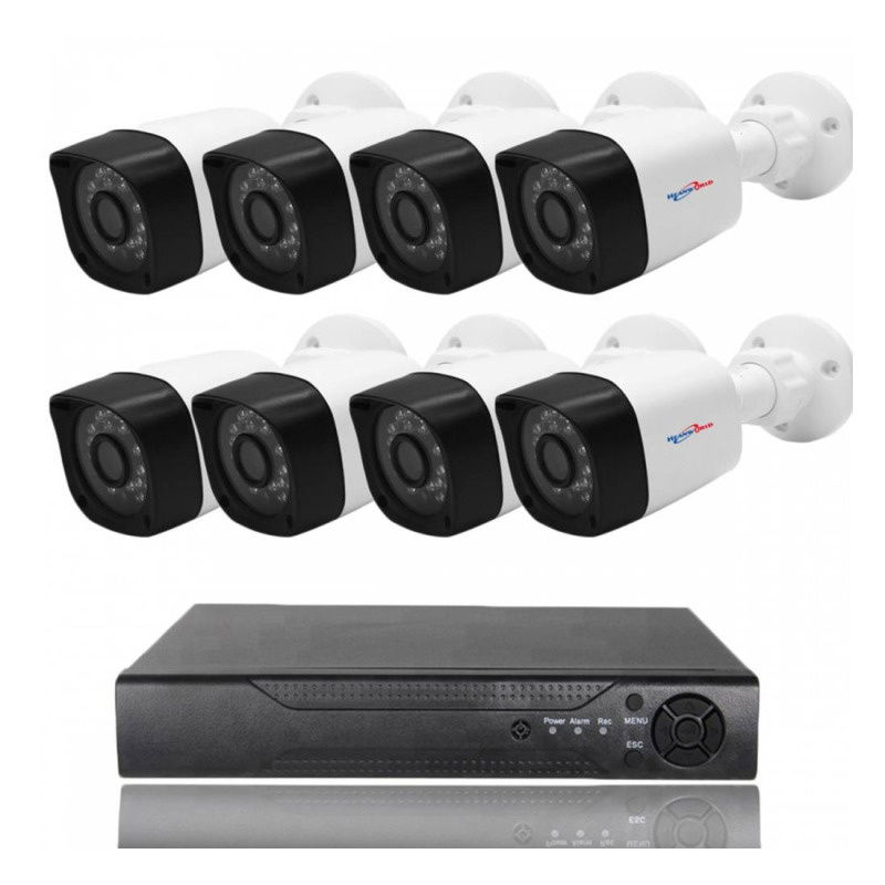 Комплект за видео наблюдение Lylu, 8 бр. камери с кабел, DVR, AHD, USB