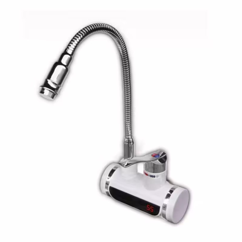 Смесителна батерия за вода LZ-008CW, хоризонтална, нагревател, дисплей, 3000W, 220VAC