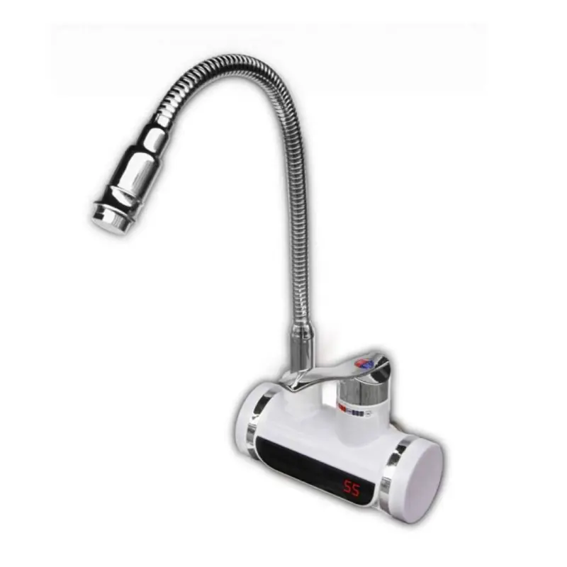 Смесителна батерия за вода LZ-008CW, хоризонтална, нагревател, дисплей, 3000W, 220VAC