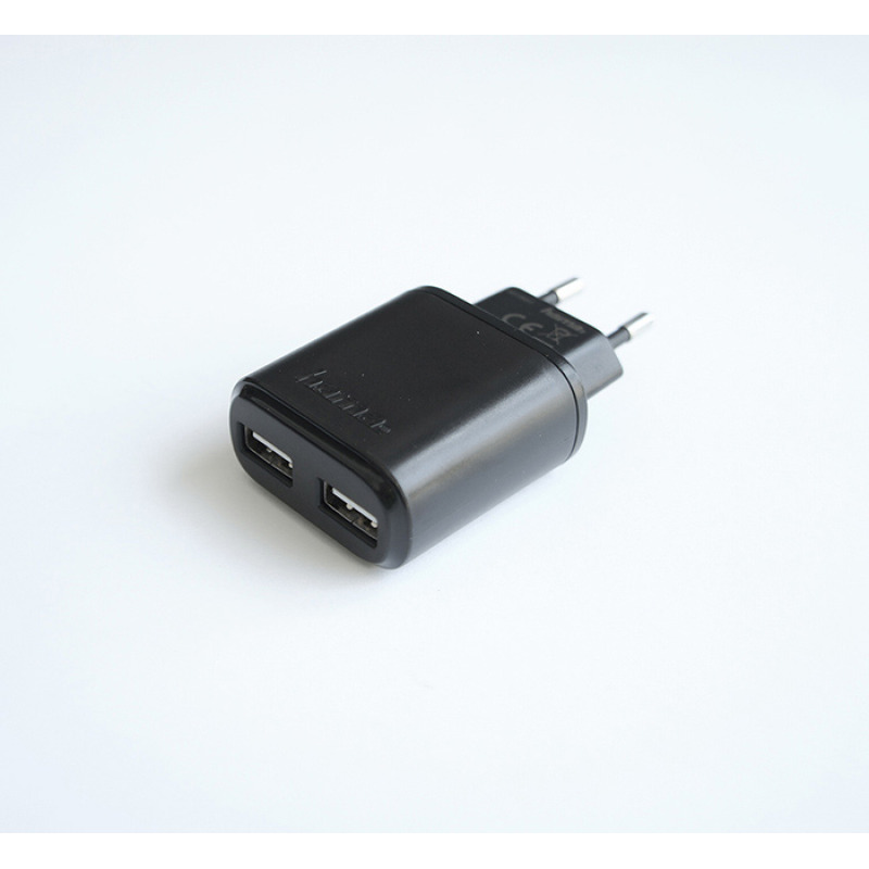 Мрежово зарядно за устройства HAMA с 2 изxода за USB 5V 2,4A