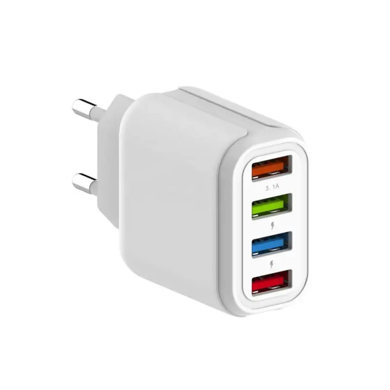 Мрежово зарядно KeKe-915, бързо зареждане, 4xUSB, от 5V до 12V, 3A