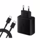 Комплект, мрежово зарядно, съвместимо с Samsung, бързо зареждане, кабел, черен, USB-C, Type-C, 45W